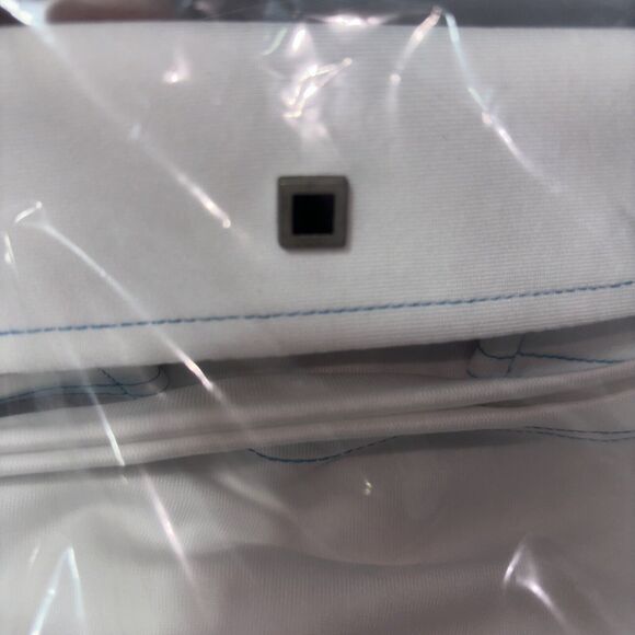 QED style mens Small White polo With Blue Thread Lining NWT - Picture 5 of 5